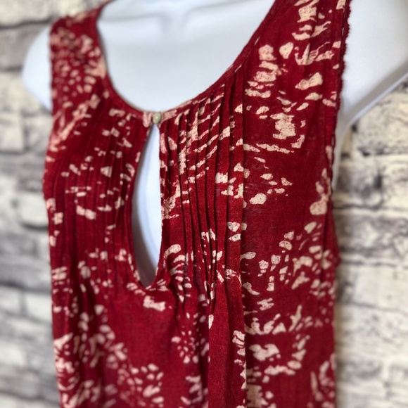 Lucky Brand Red and Off white Patterned Loose Fit Tank Size L - Picture 5 of 7